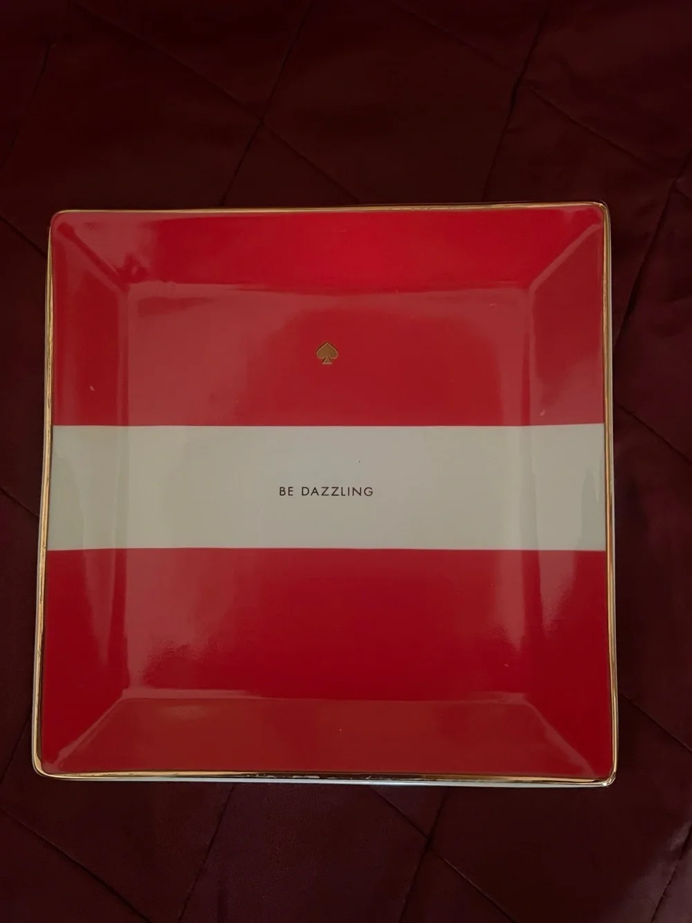 kate spade Red & White 'Be Dazzling' Decorative Trinket Tray